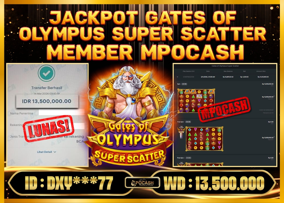 MPOCASH JACKPOT GATES OF OLYMPUS SUPER SCATTER